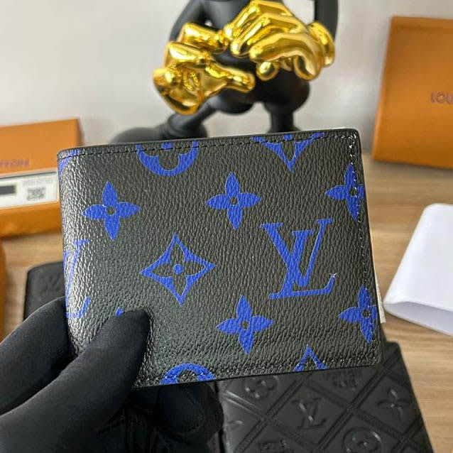 Louis Vuitton Blue Premium Compact Wallet-0