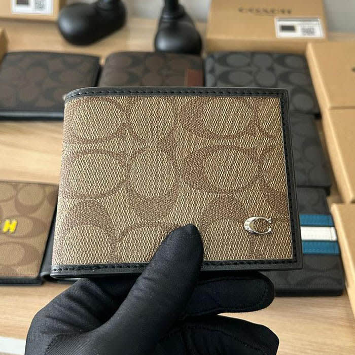 Coach Beige Premium Compact Wallet-1