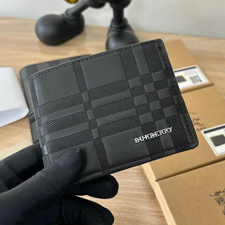 Burberry Black Premium Compact Wallet-0