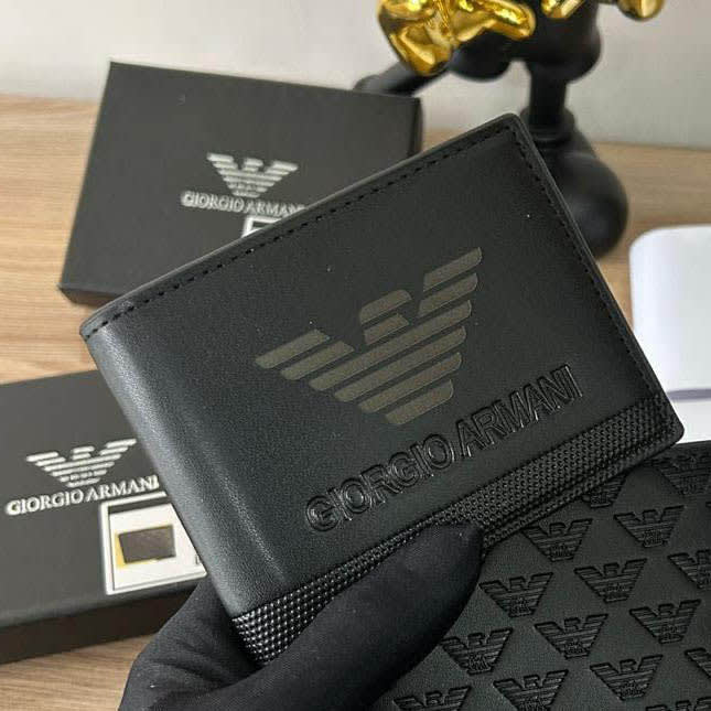 Giorgio Armani Black Premium Compact Wallet-0