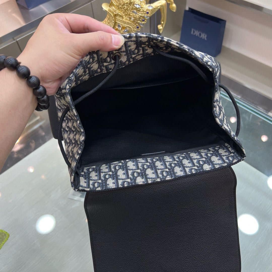 Dior Saddle Bag Black & White Backpack-4