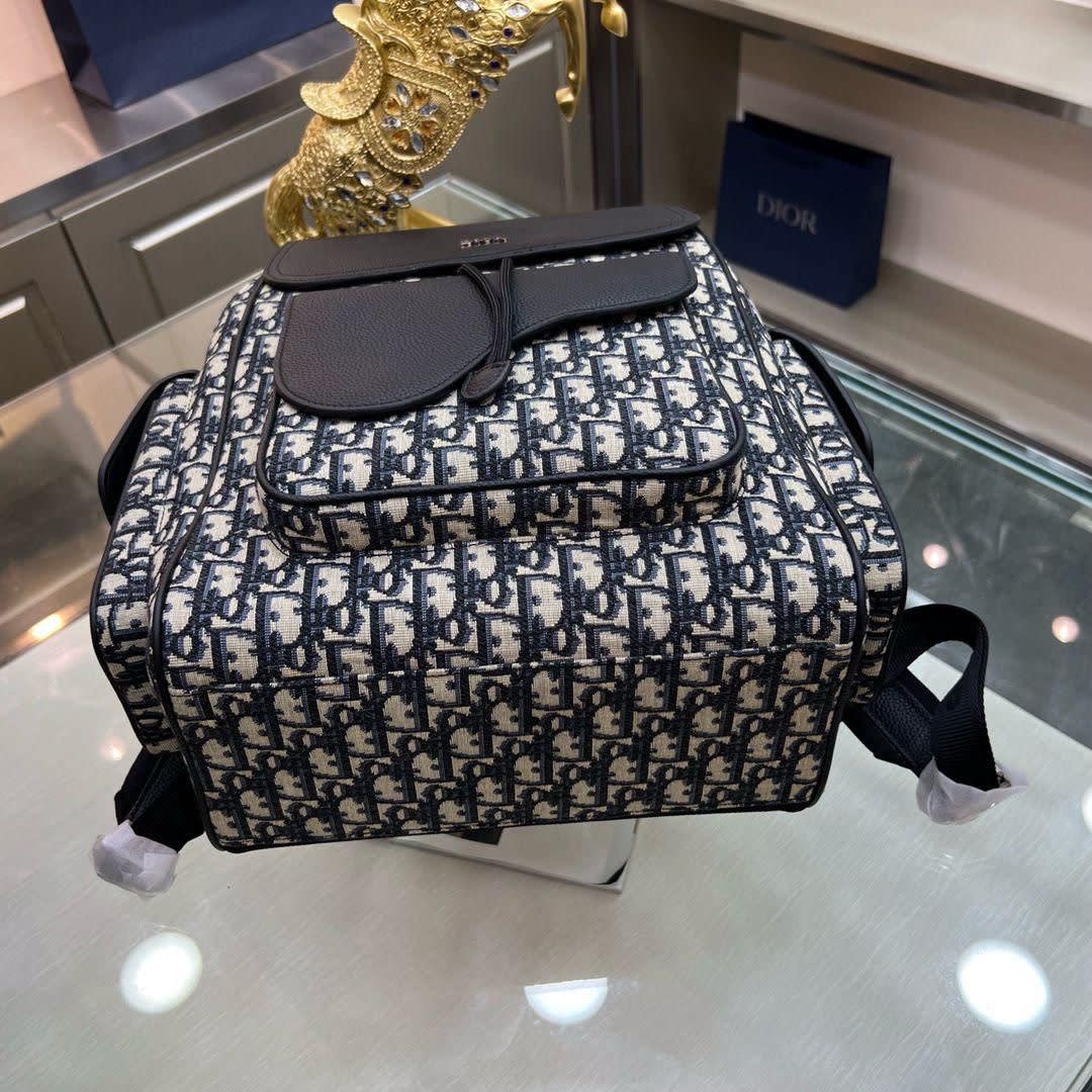 Dior Saddle Bag Black & White Backpack-3