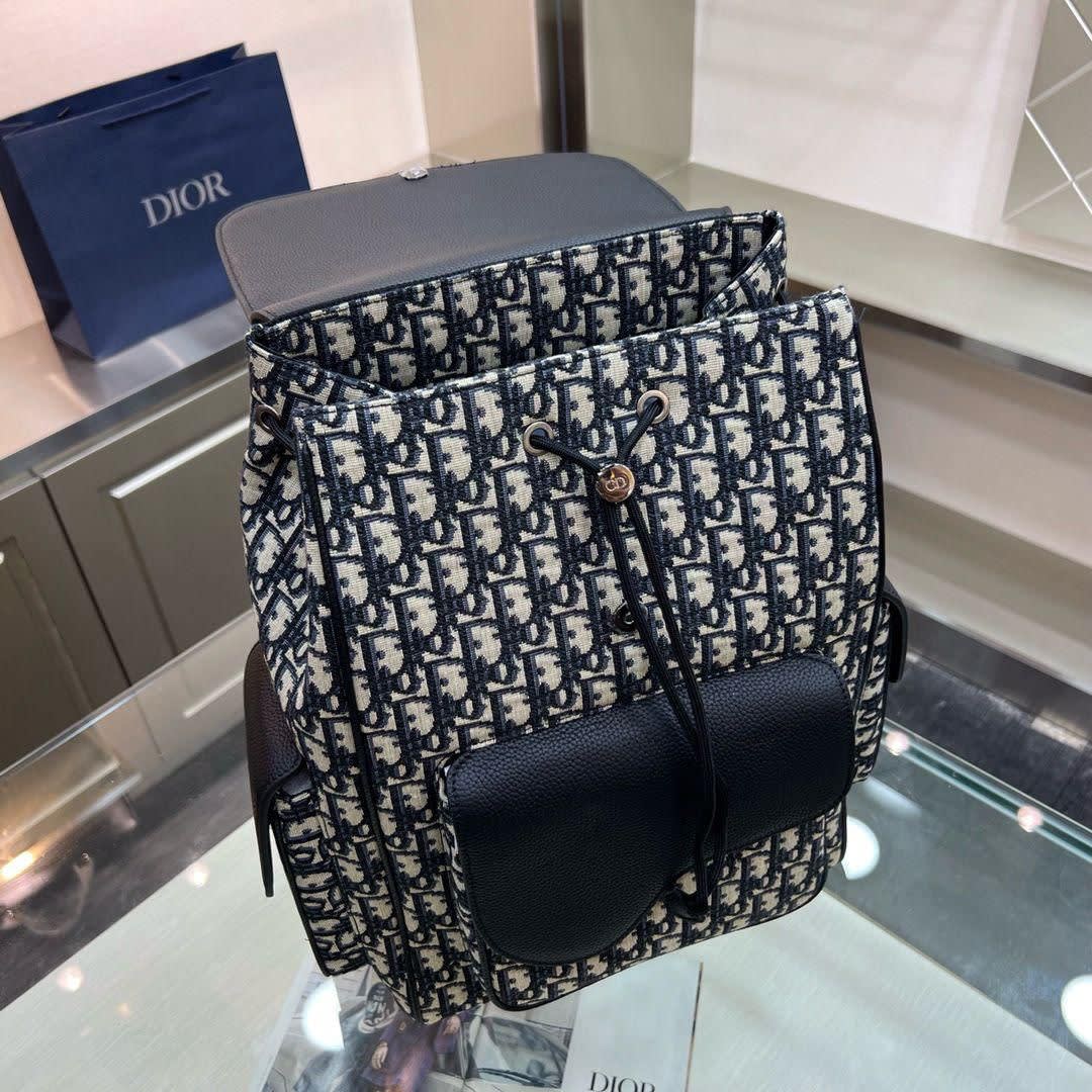 Dior Saddle Bag Black & White Backpack-2