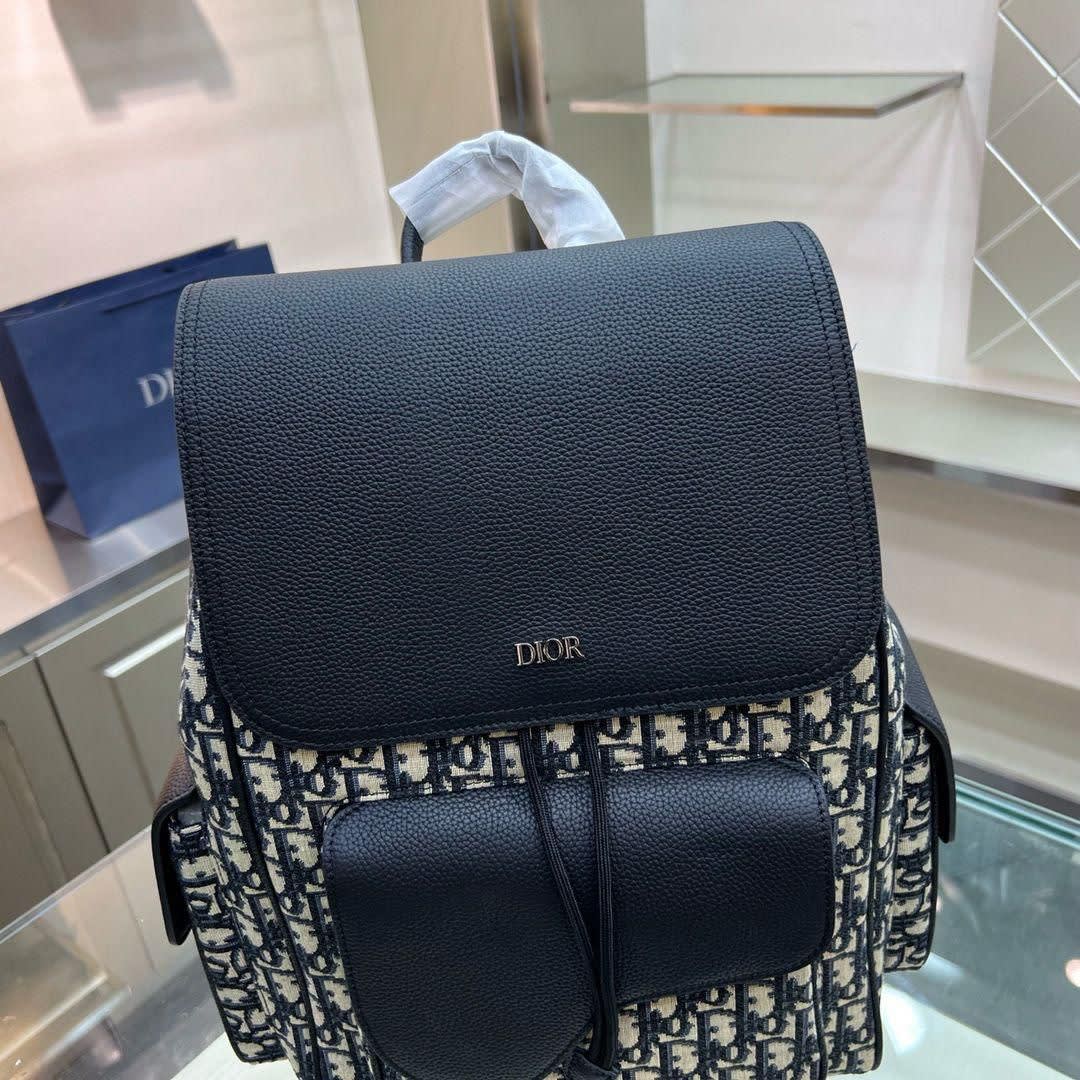 Dior Saddle Bag Black & White Backpack-7