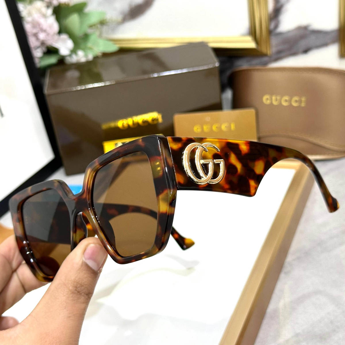 Gucci Brown Premium Women's Sunglasses-1