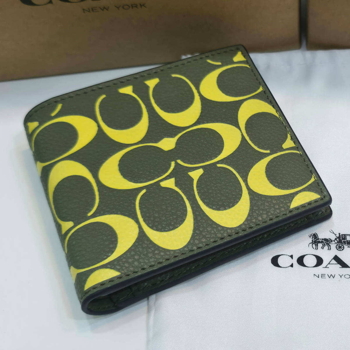 Coach Yellow Premium Compact Wallet-0