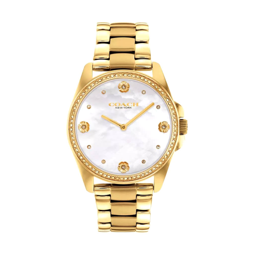Coach Women's Gold Analog Stainless Steel Strap Watch-0