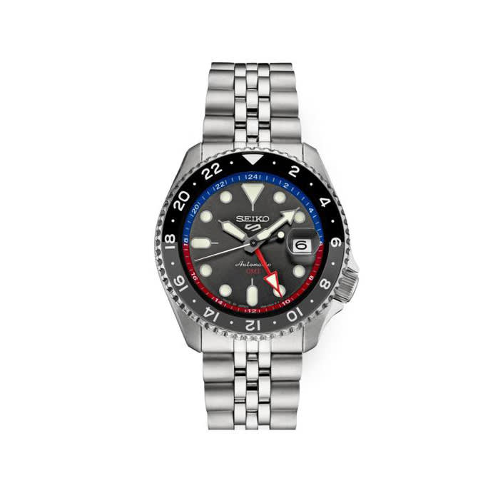 Seiko 5 Sports SKX GMT 42.5mm Steel Grey Dial Automatic Watch SSK019-0