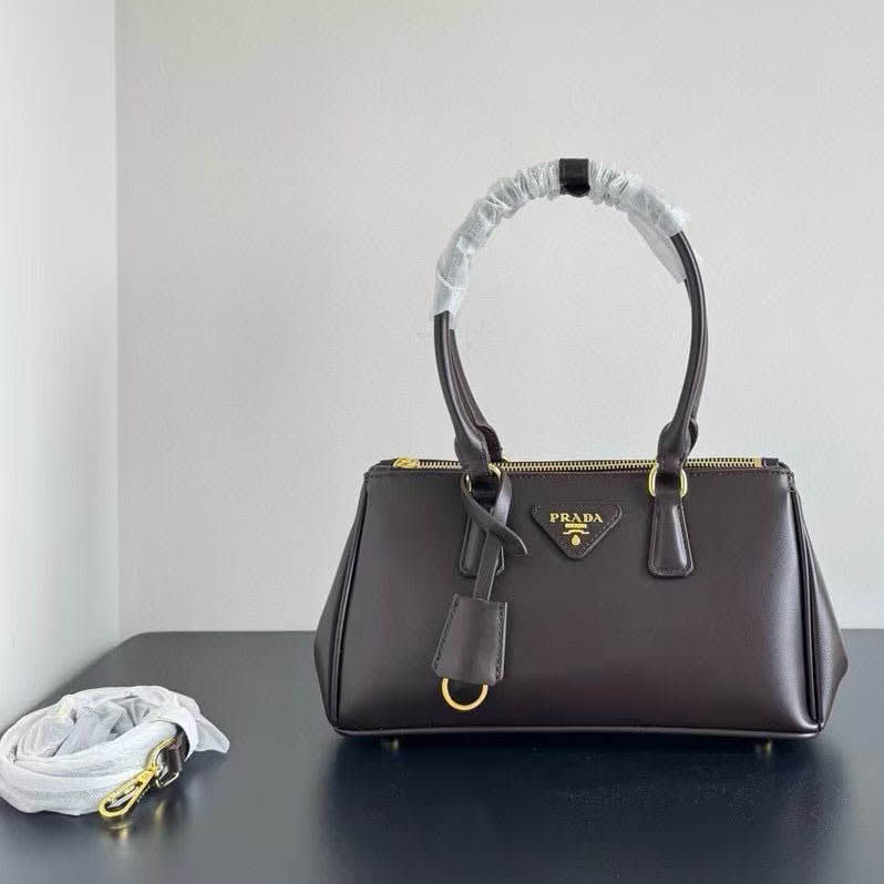 Prada Galleria Saffiano Dark Brown Handbag-0