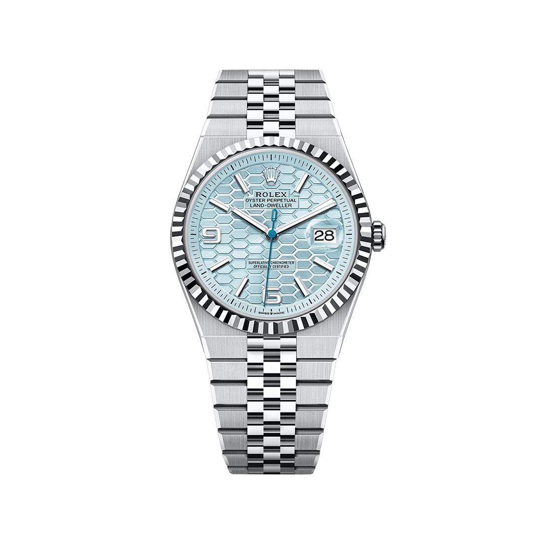 Rolex Land-Dweller Oyster, 40 mm, Platinum and Blue Dial Watch M127336-0001-0