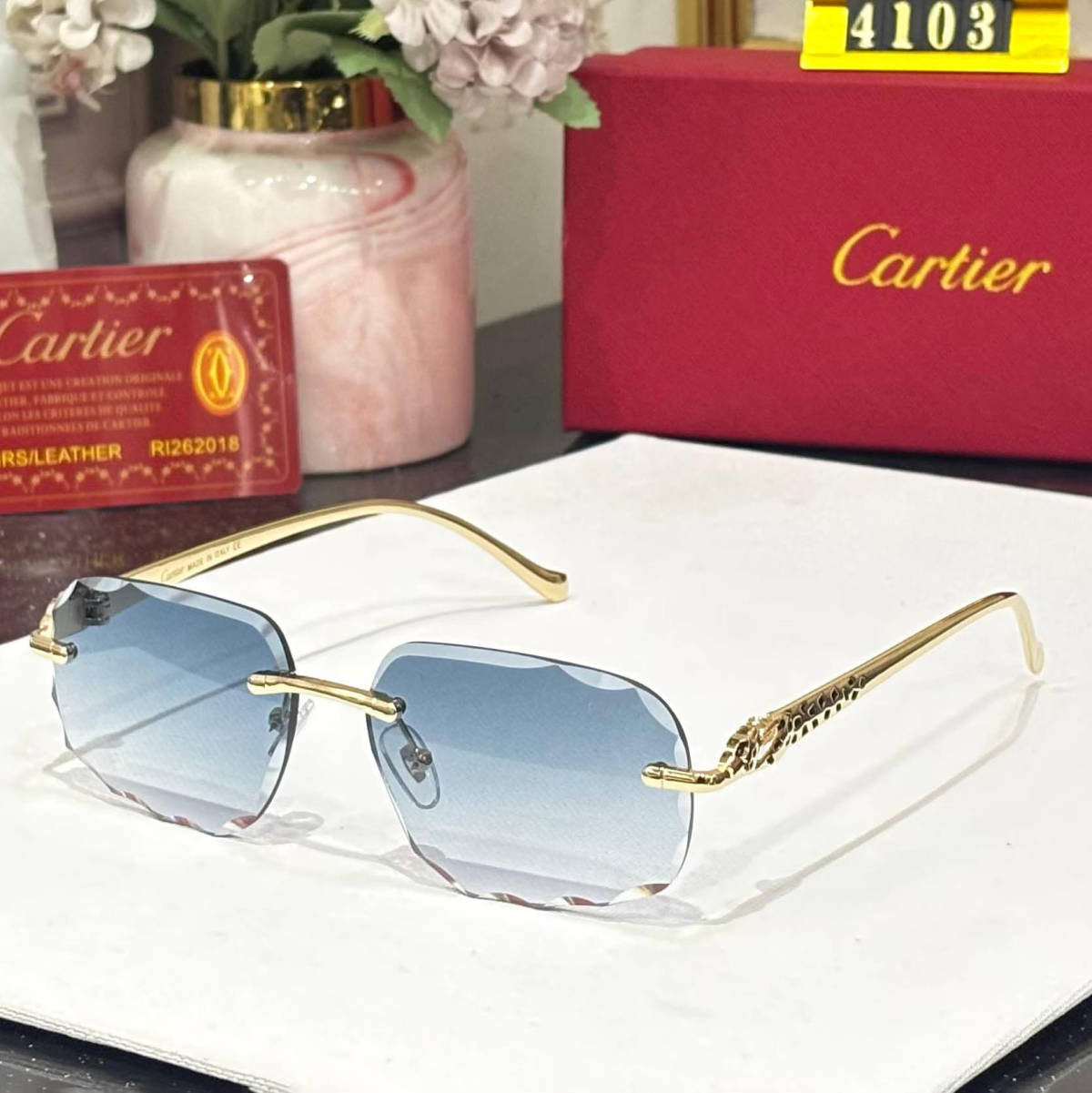 Cartier Blue Luxury Sunglasses-0