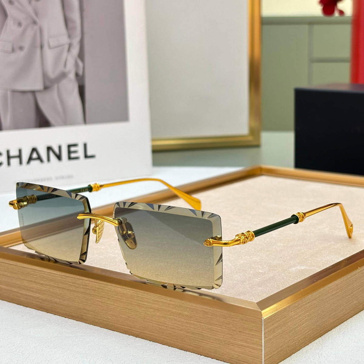 Maybach Rimless Grey Luxury Sunglasses-0