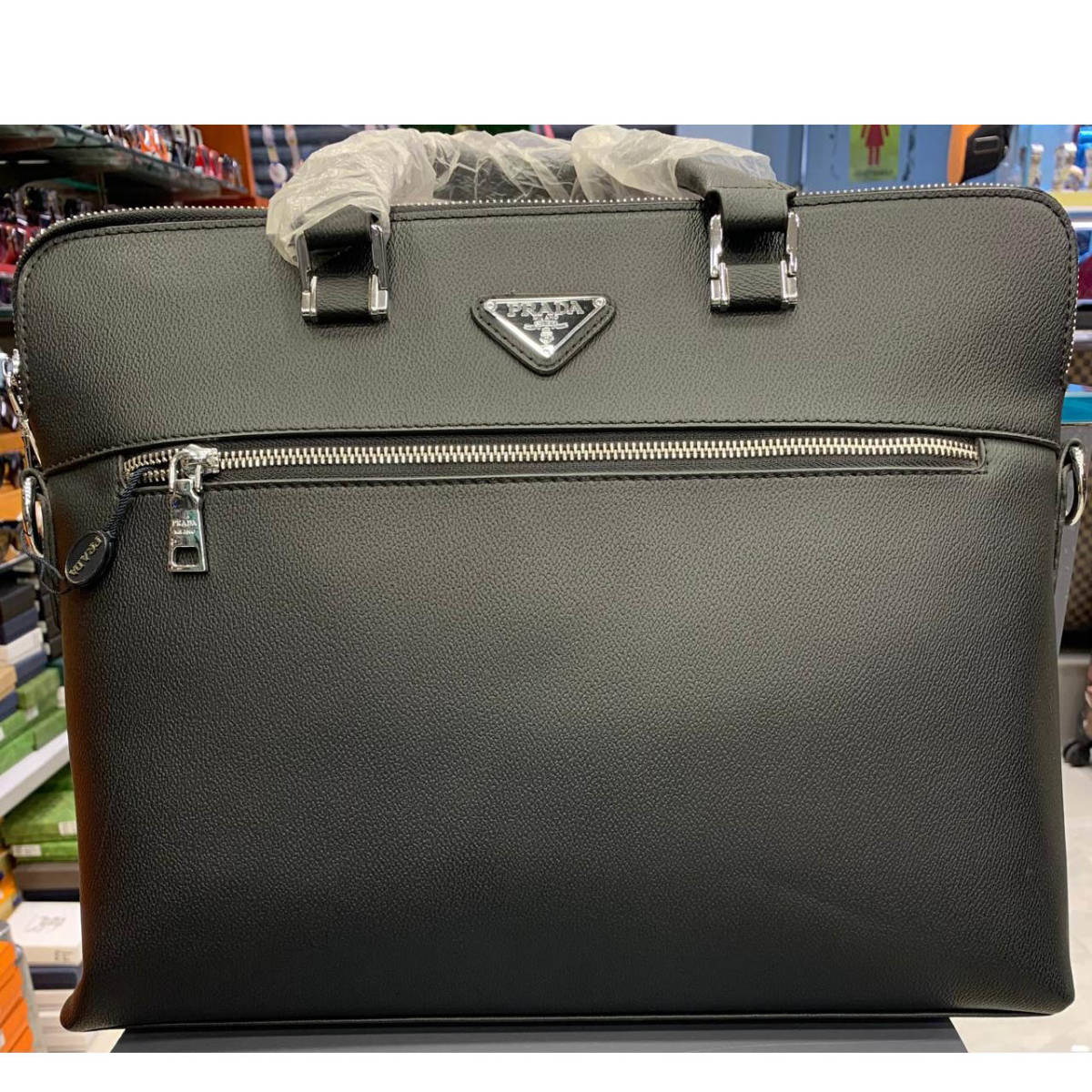 Prada Saffiano Leather Laptop Bag-0