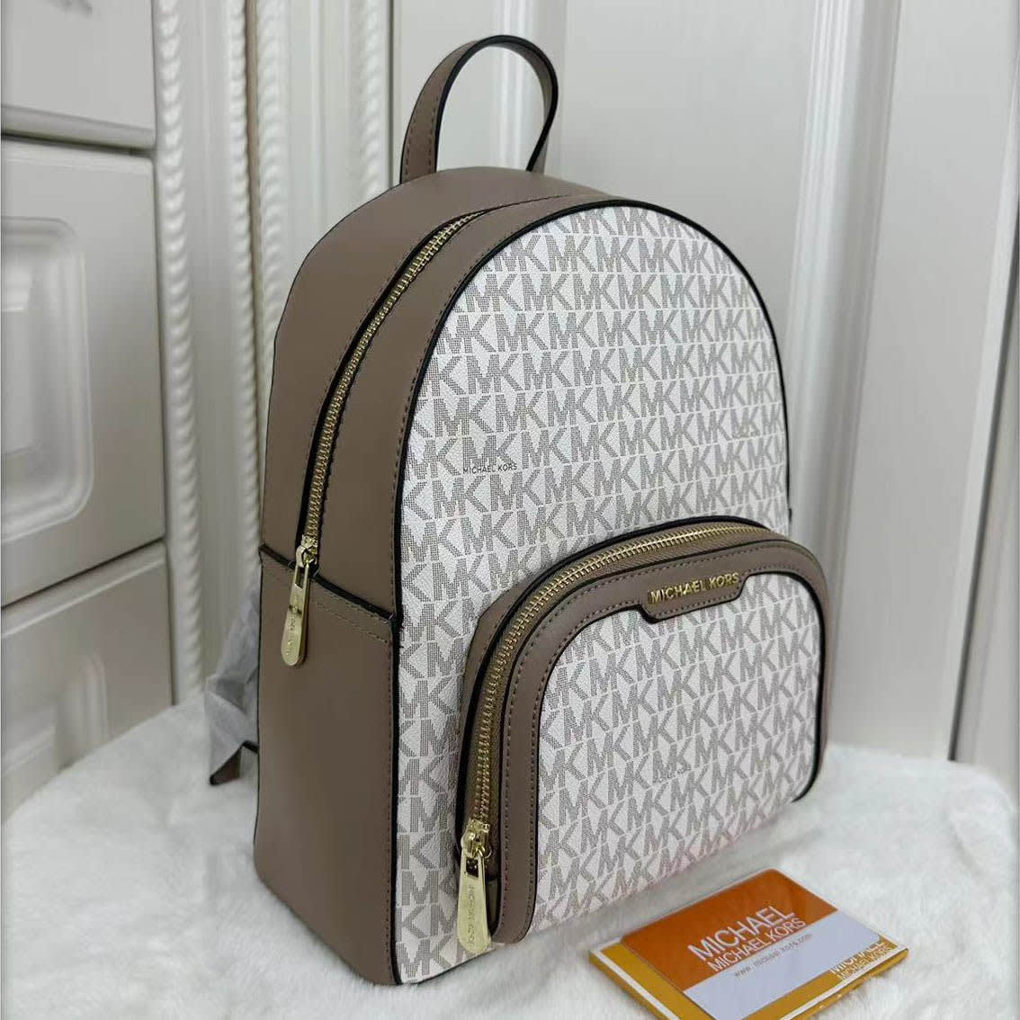 Michael Kors Jaycee Light Cream Multi Backpack-0