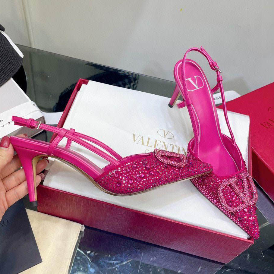 Valentino Pink Premium Quality Heels Sandals-2