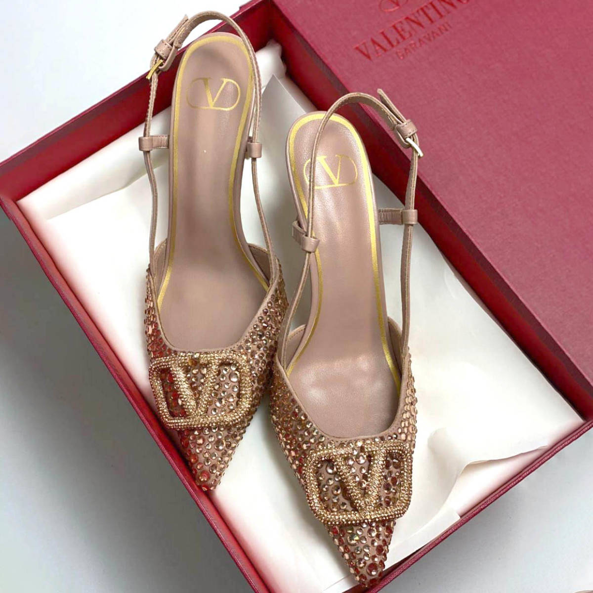Valentino Beige Premium Quality Heels Sandals-0