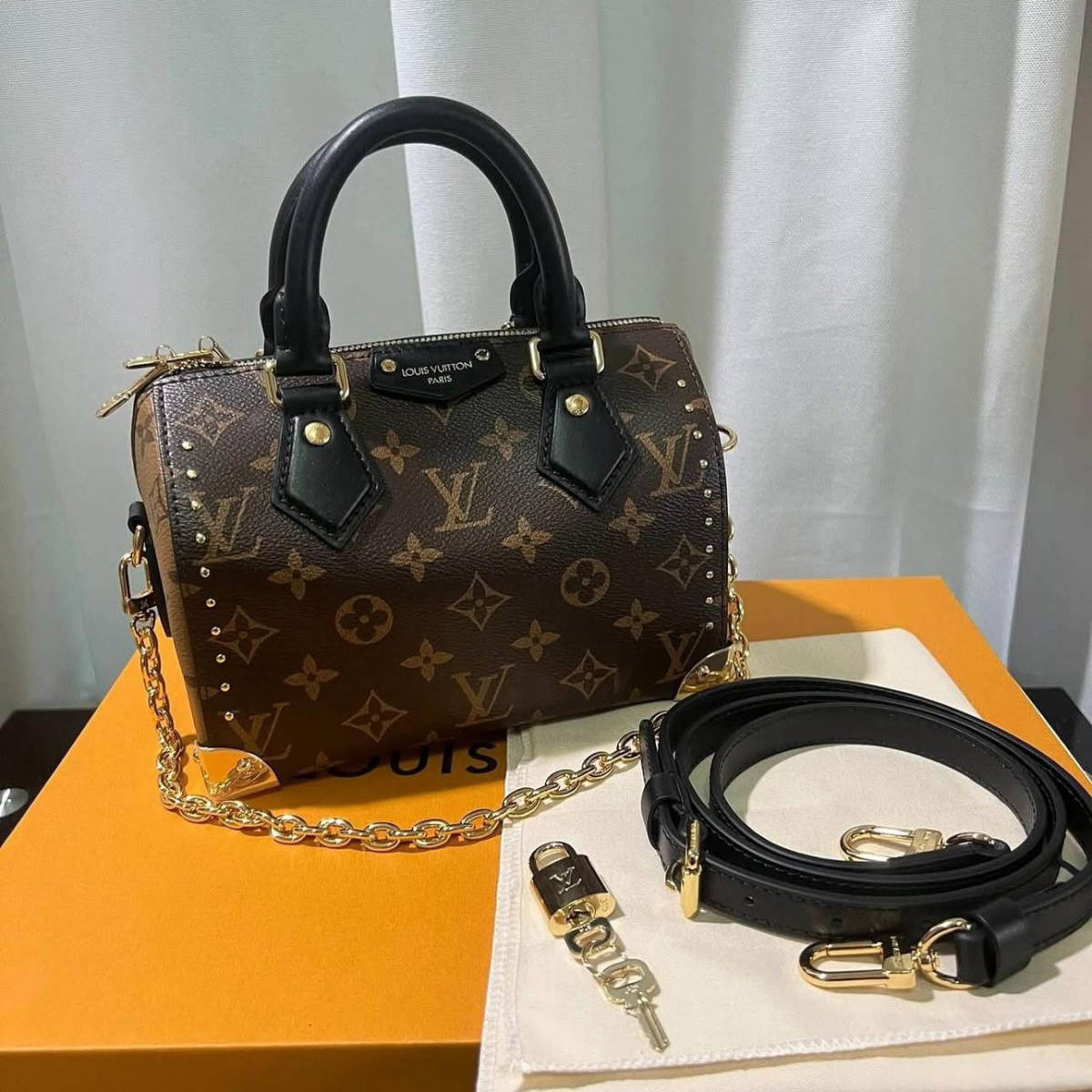 Louis Vuitton Cruise Speedy Brown & Black Shoulder Bag-0