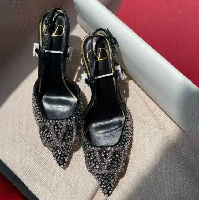 Valentino Black Premium Quality Heels Sandals-3