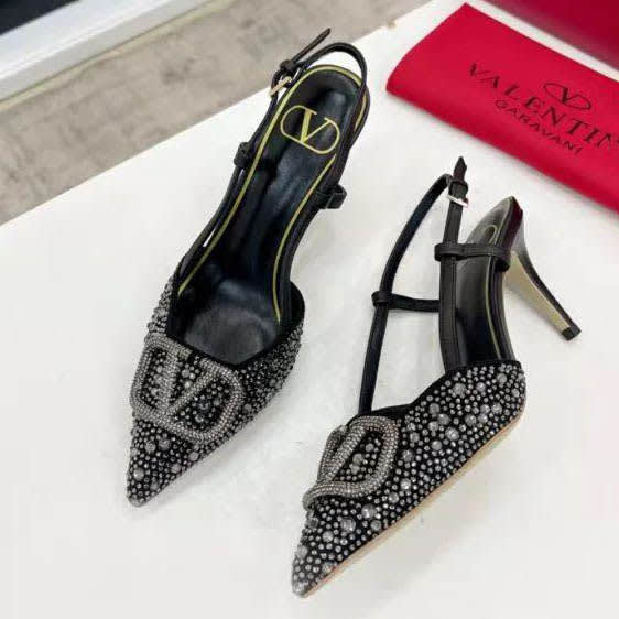 Valentino Black Premium Quality Heels Sandals-2