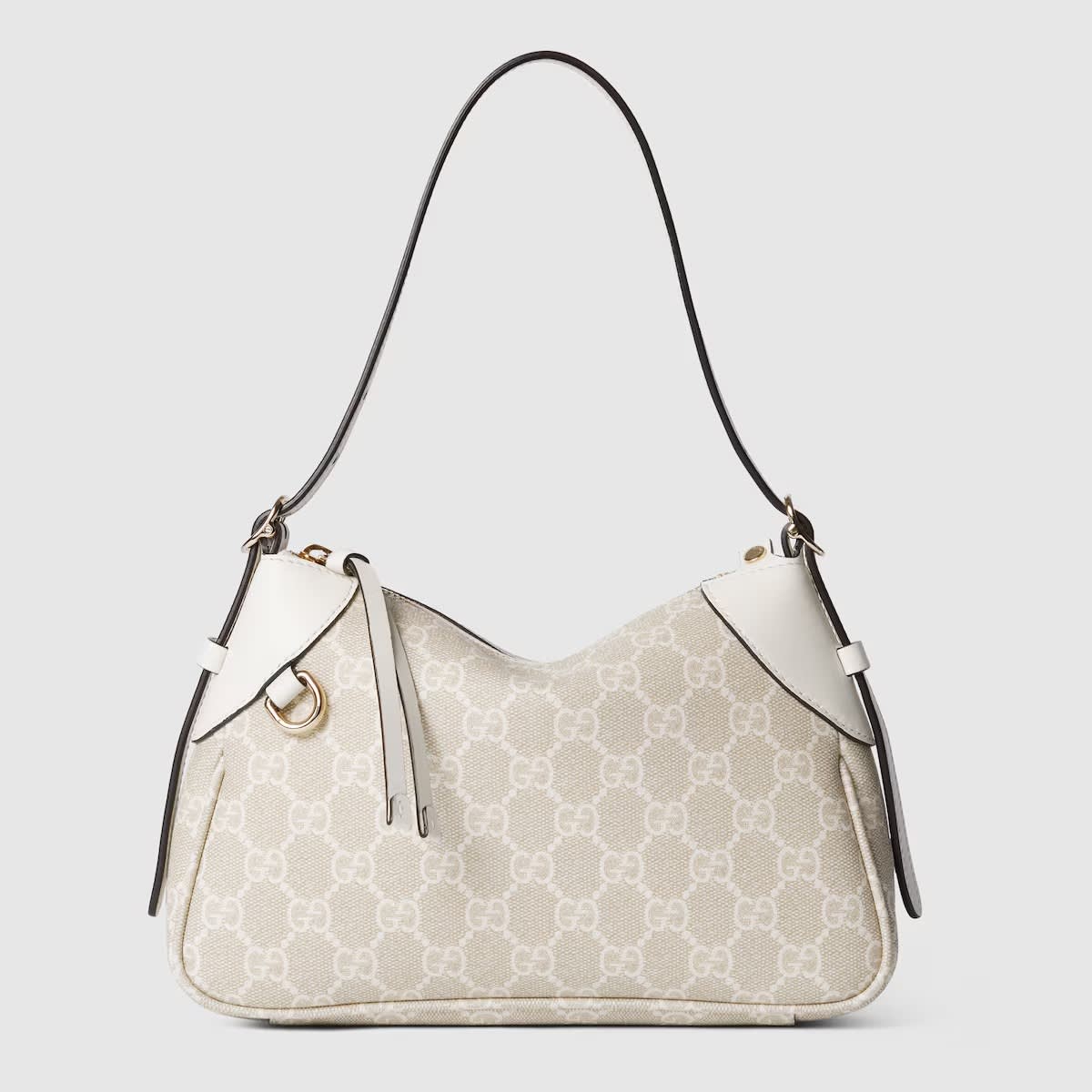 Gucci Emblem Nude Shade With White Contrast Bag With Dog charm-1