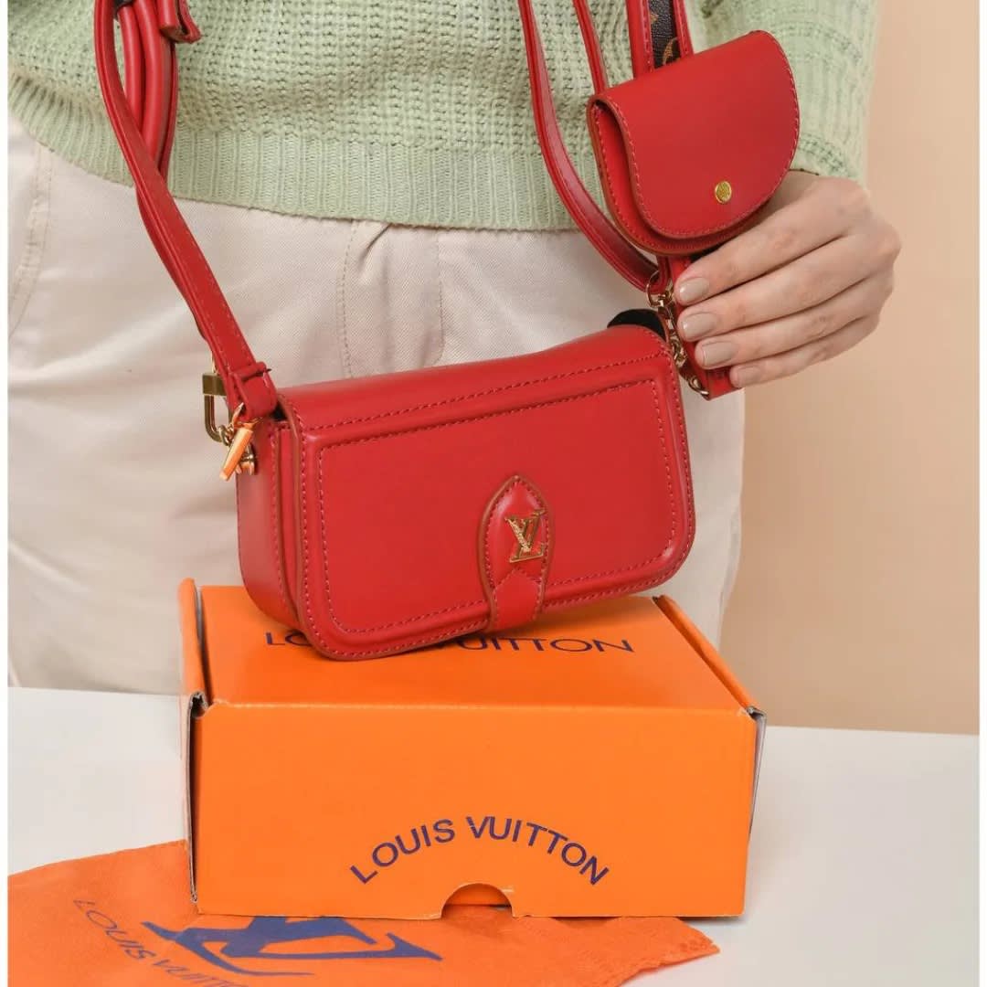 Louis Vuitton LV Canta Officer Red Pochette Bag-0