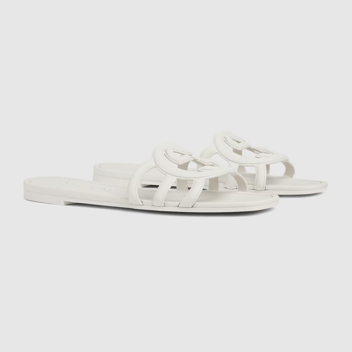 Gucci White Women's Interlocking G slide sandal-1
