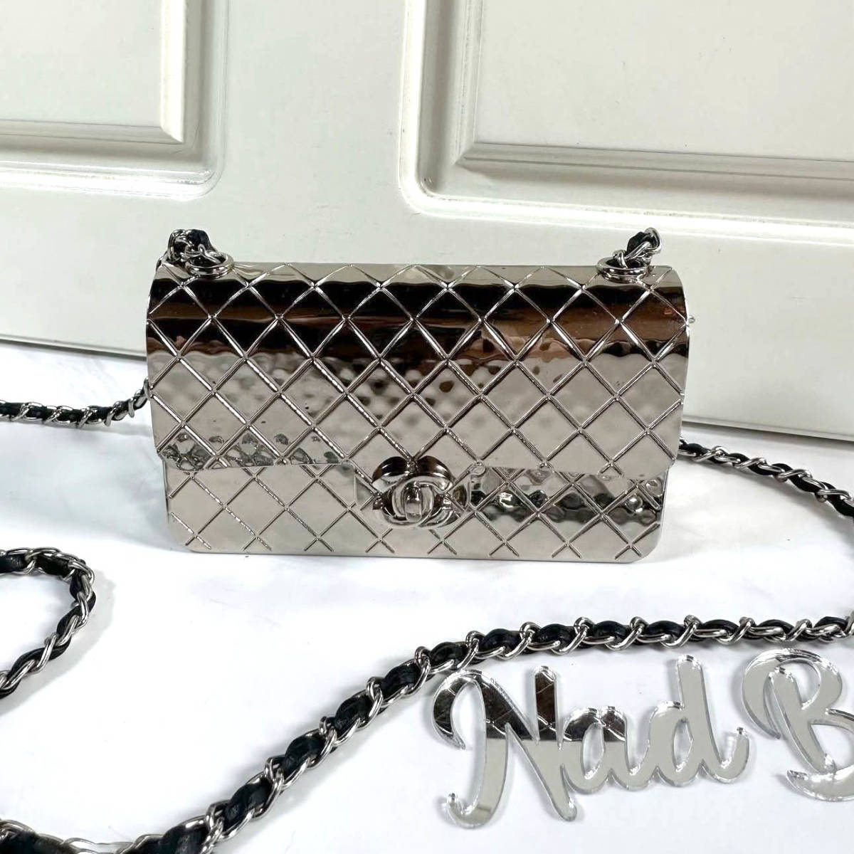 Chanel Metal Mini Silver Sling Bag-1