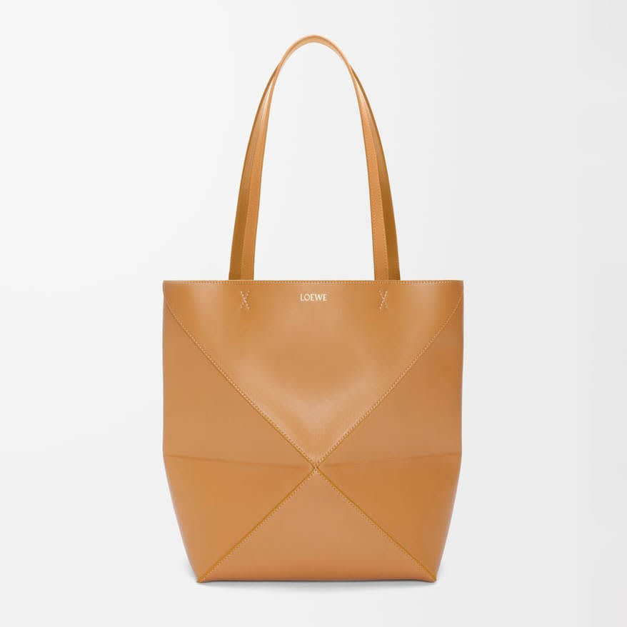 Loewe Puzzle Fold Brown Tote Bag-0