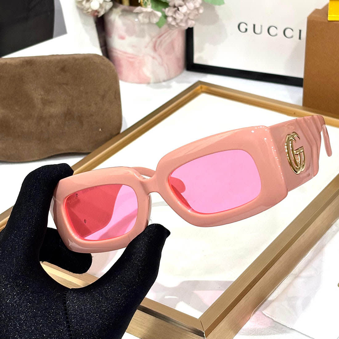 Gucci Pink Premium Women's Sunglasses-1