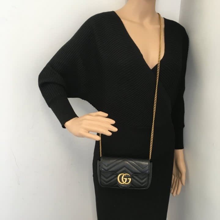 Gucci Black Super Mini Marmont Bag-9