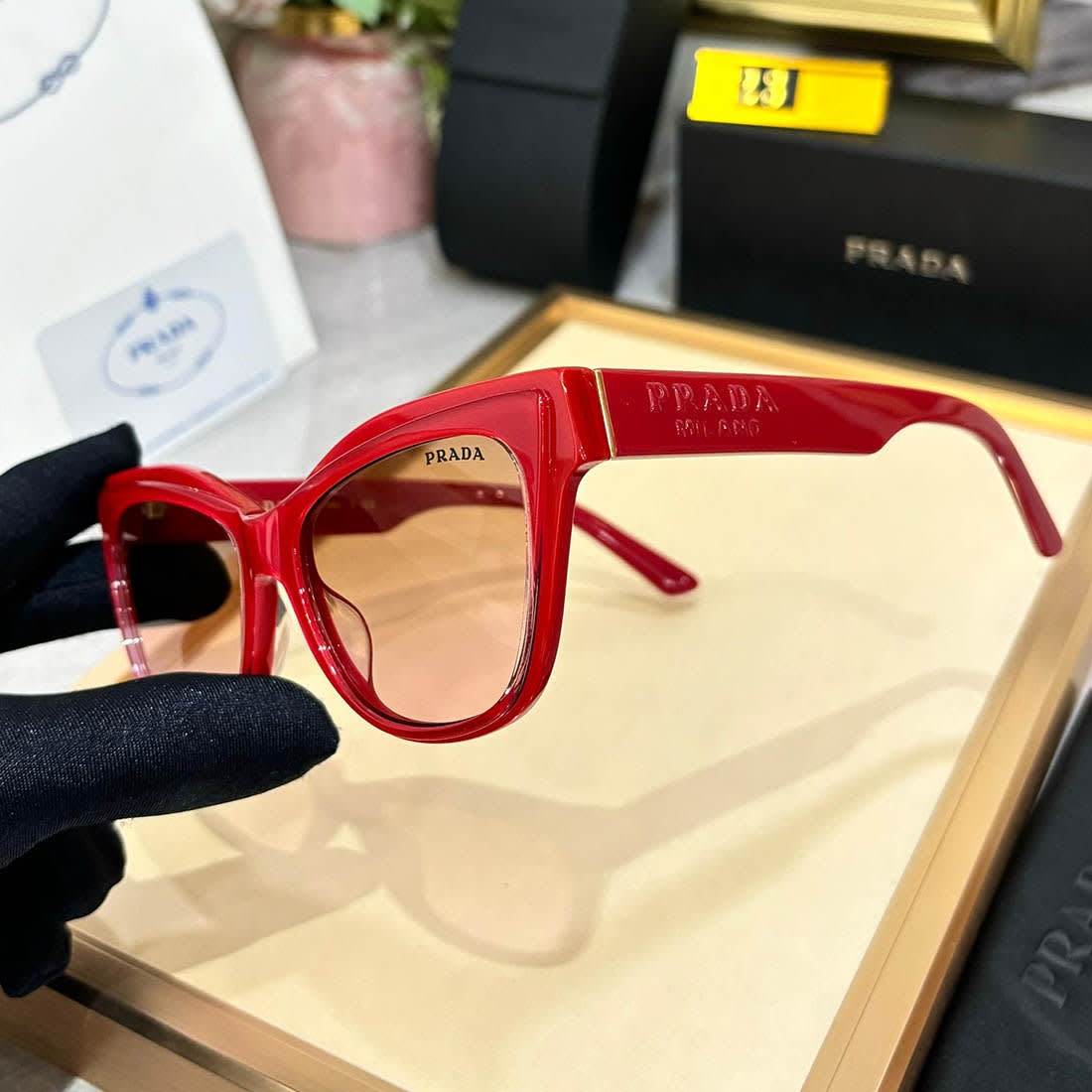 Prada Red Luxury Sunglasses-1