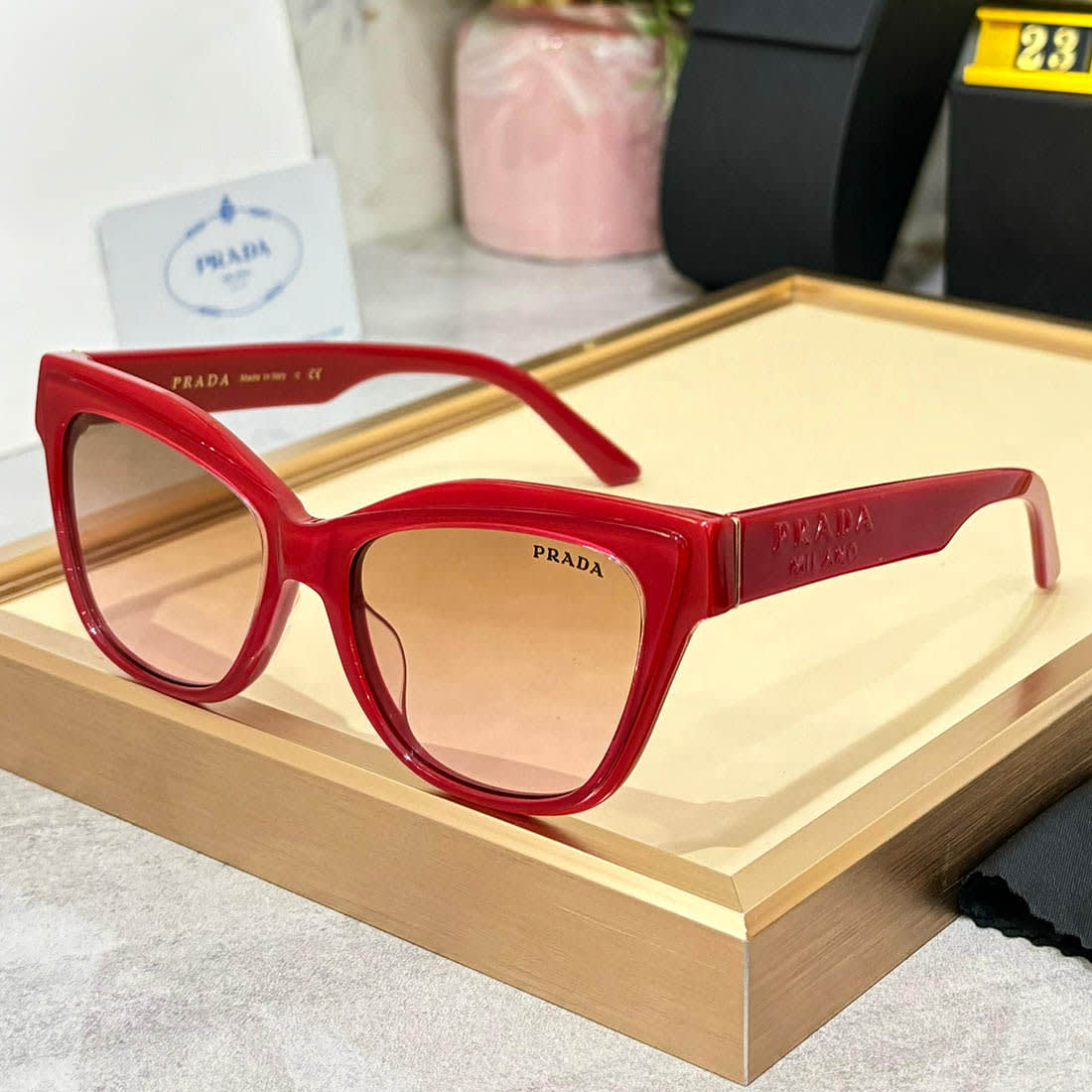 Prada Red Luxury Sunglasses-0