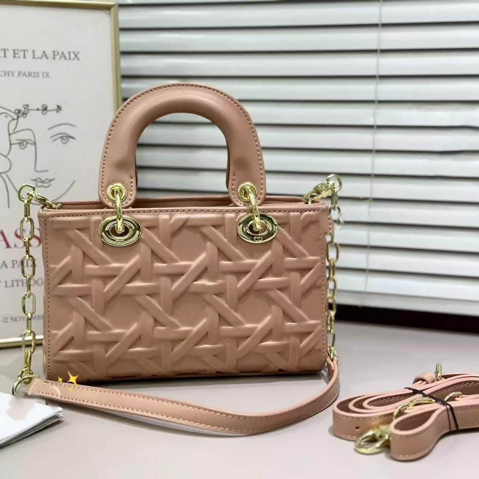 Lady Dior D-Joy Graphic Powder Pink Handbag-0