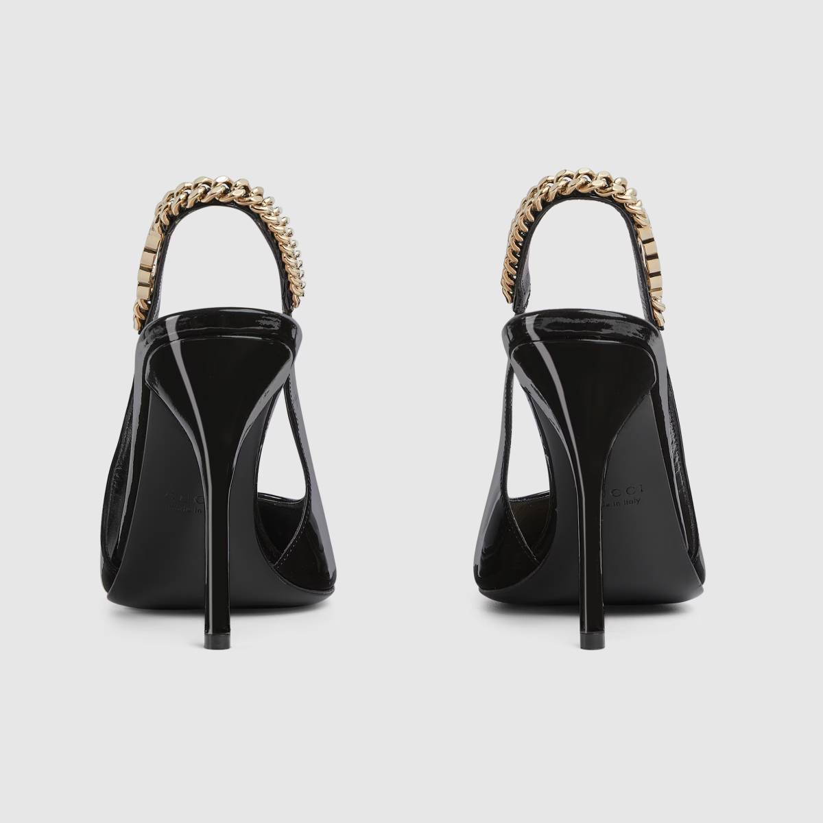 Gucci Signoria Black Slingback Heels Sandles-4