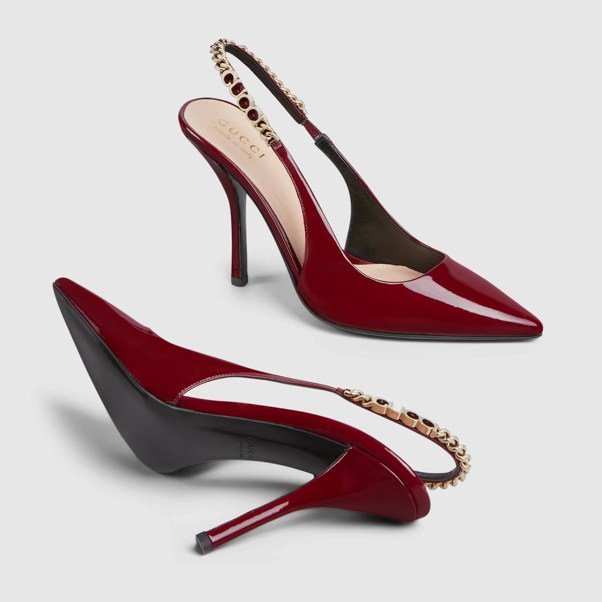 Gucci Signoria Red Slingback Heels Sandles-2