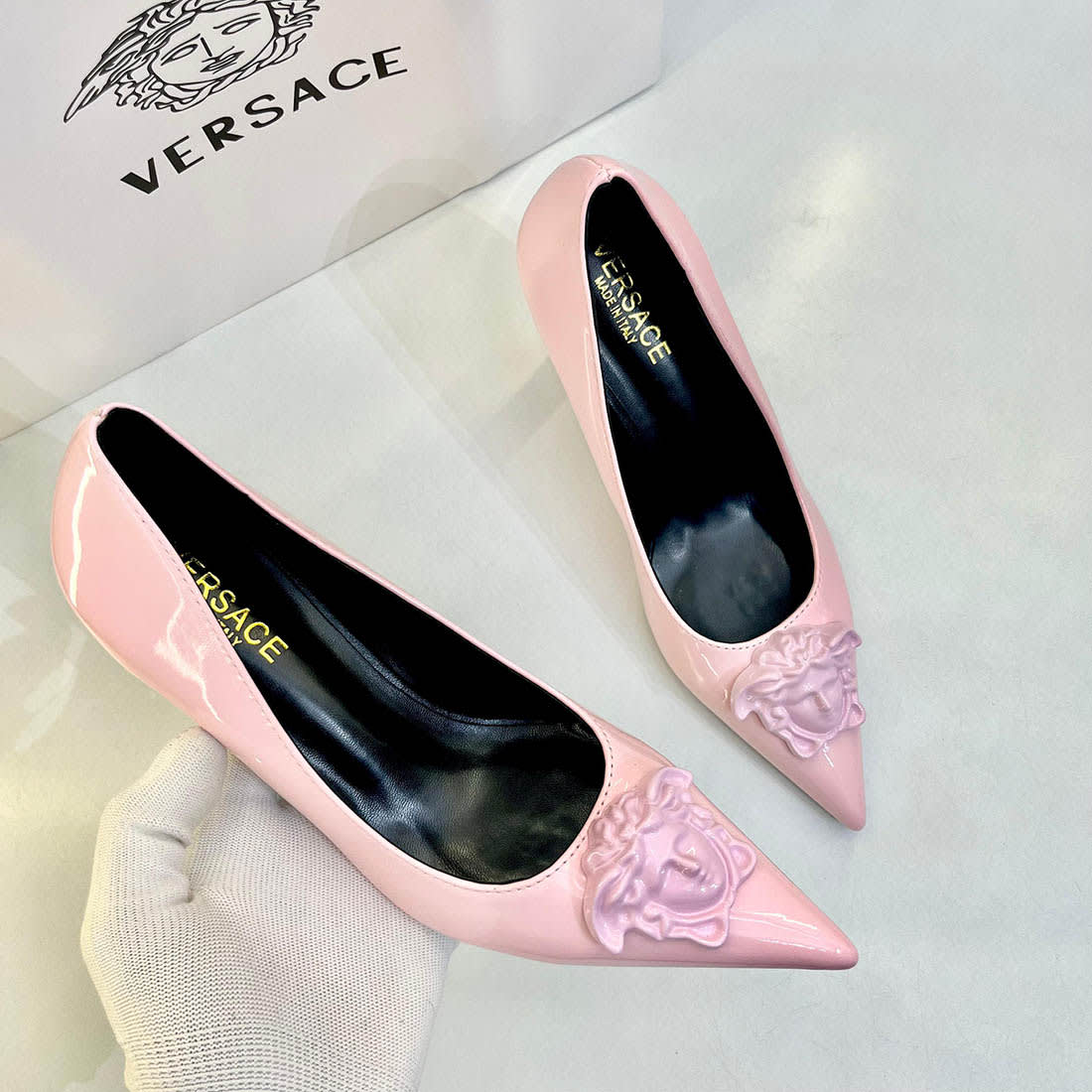 Versace La Medusa Pink Heels Sandles-0