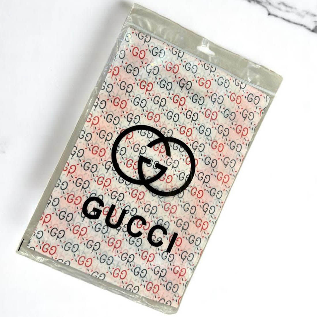 Gucci GG Monogram Logo Red Silk Stole-2