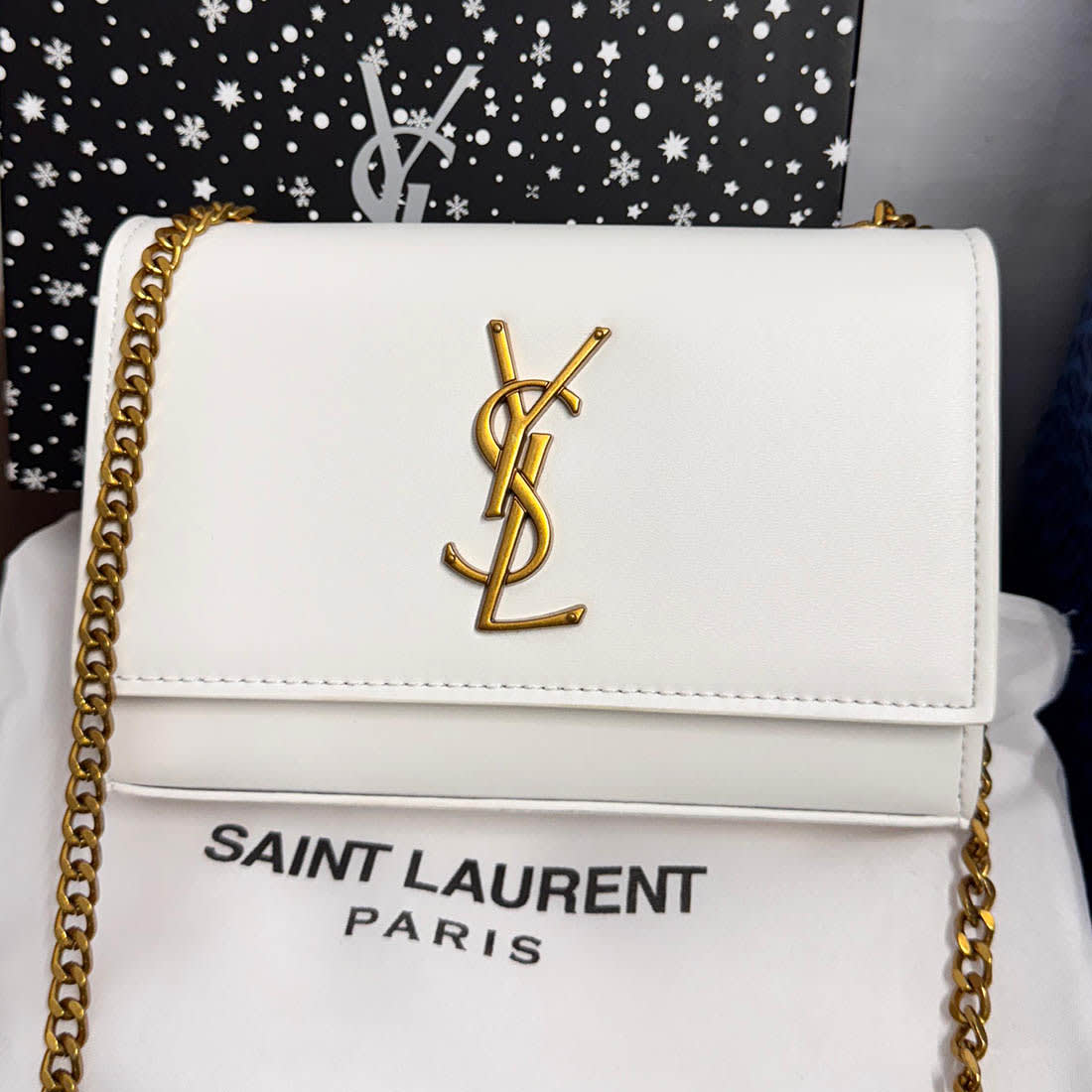 YSL Kate White Sling Bag-0