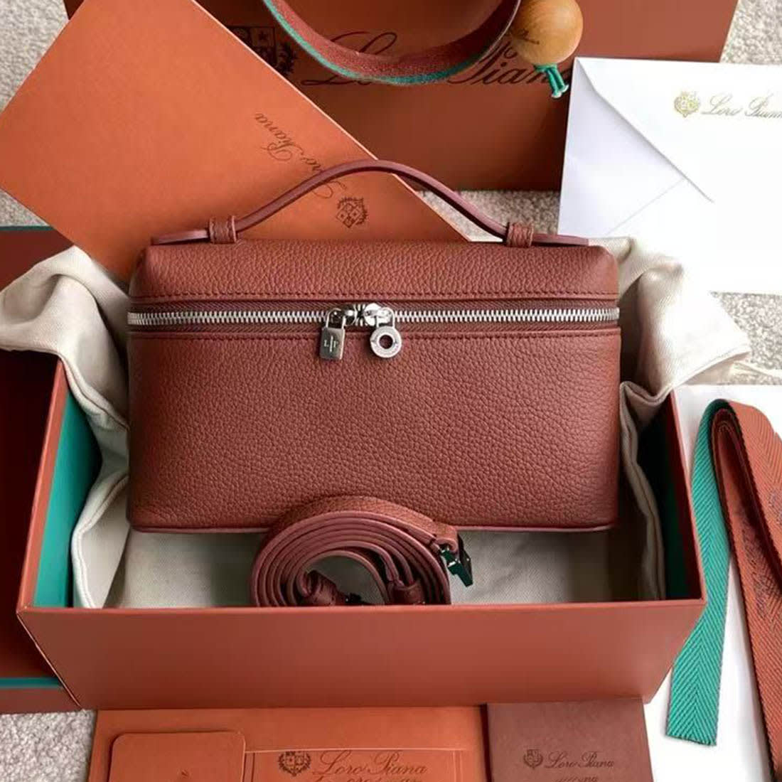 Loro Piana L19 Brown Pocket Pouch-0