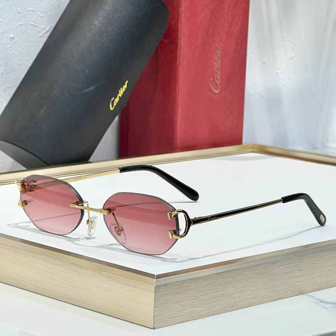 Cartier Red Luxury Sunglasses-0