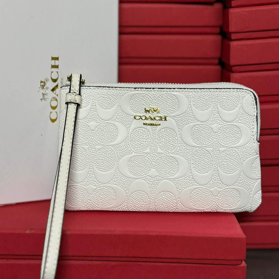 Coach Wristlet White Handbag-0