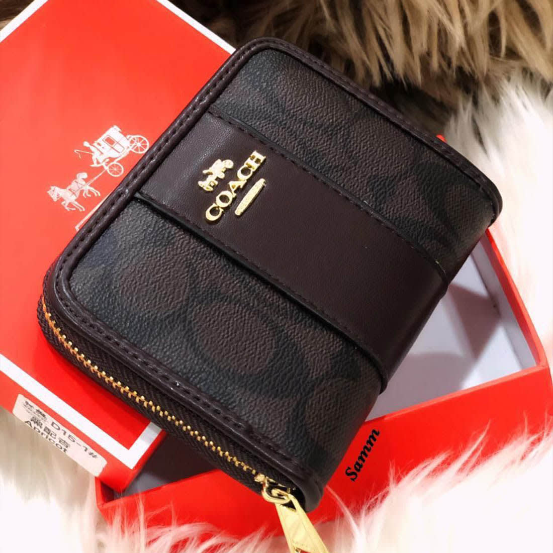 Coach Wristlet Dark Brown Handbag-0