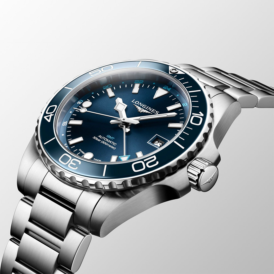 Longines HydroConquest GMT Automatic Blue Dial Watch L3.790.4.96.6-5