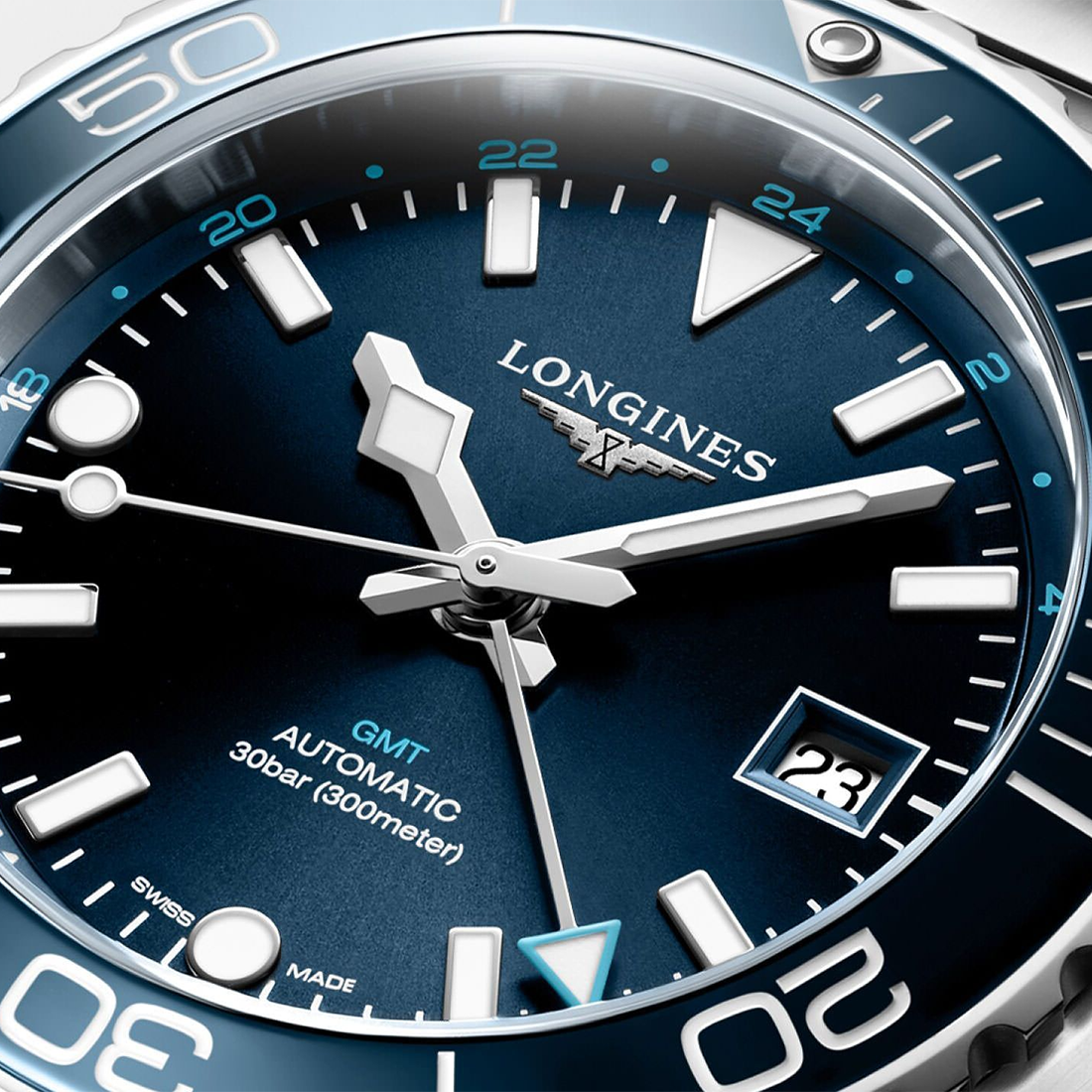 Longines HydroConquest GMT Automatic Blue Dial Watch L3.790.4.96.6-1