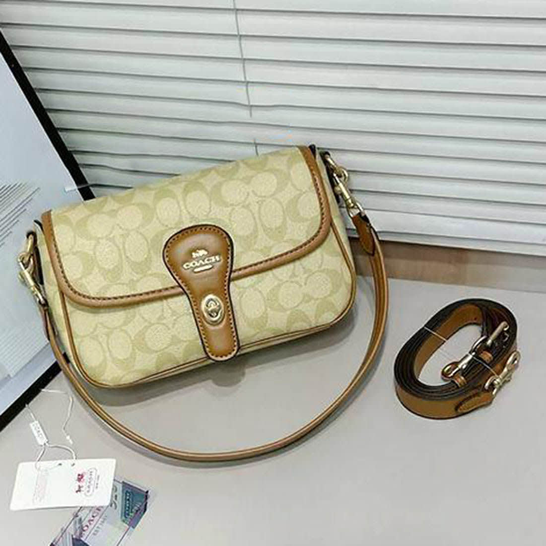 Coach Hadley Cream Shoulder Bag-0