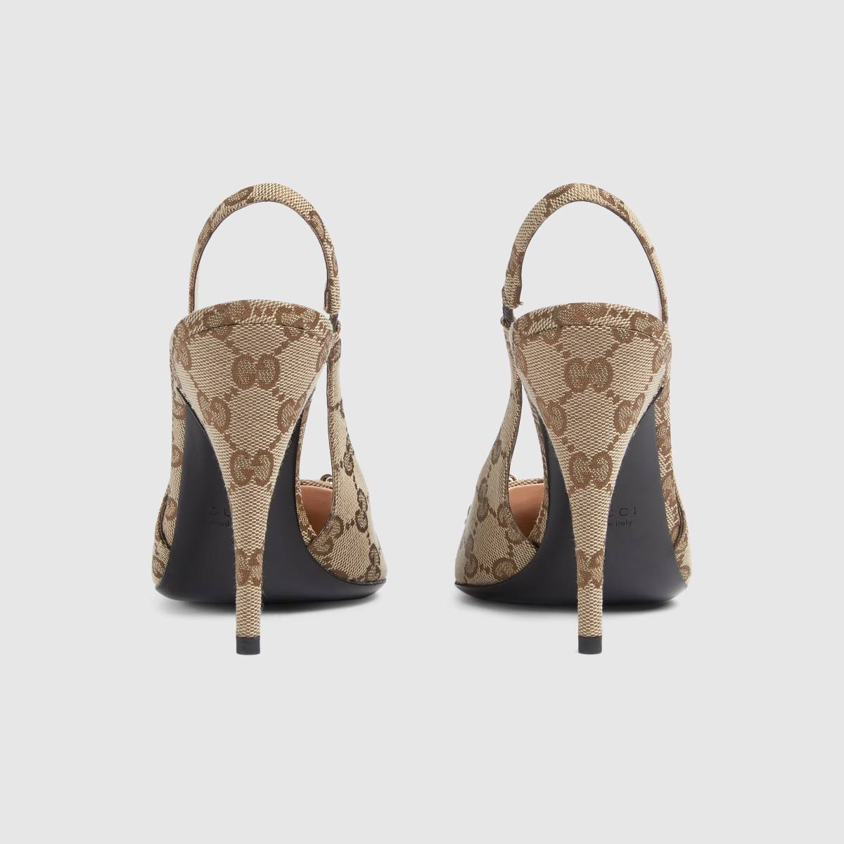 Gucci Beige Women's slingback pump with Horsebit Heels Sandals-3
