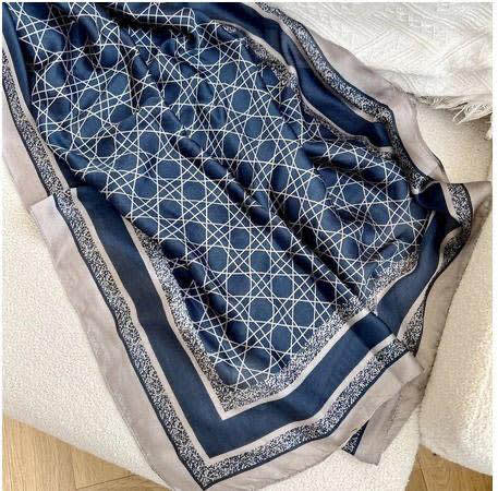 Christian Dior Premium Quality Blue Silk Stole-0