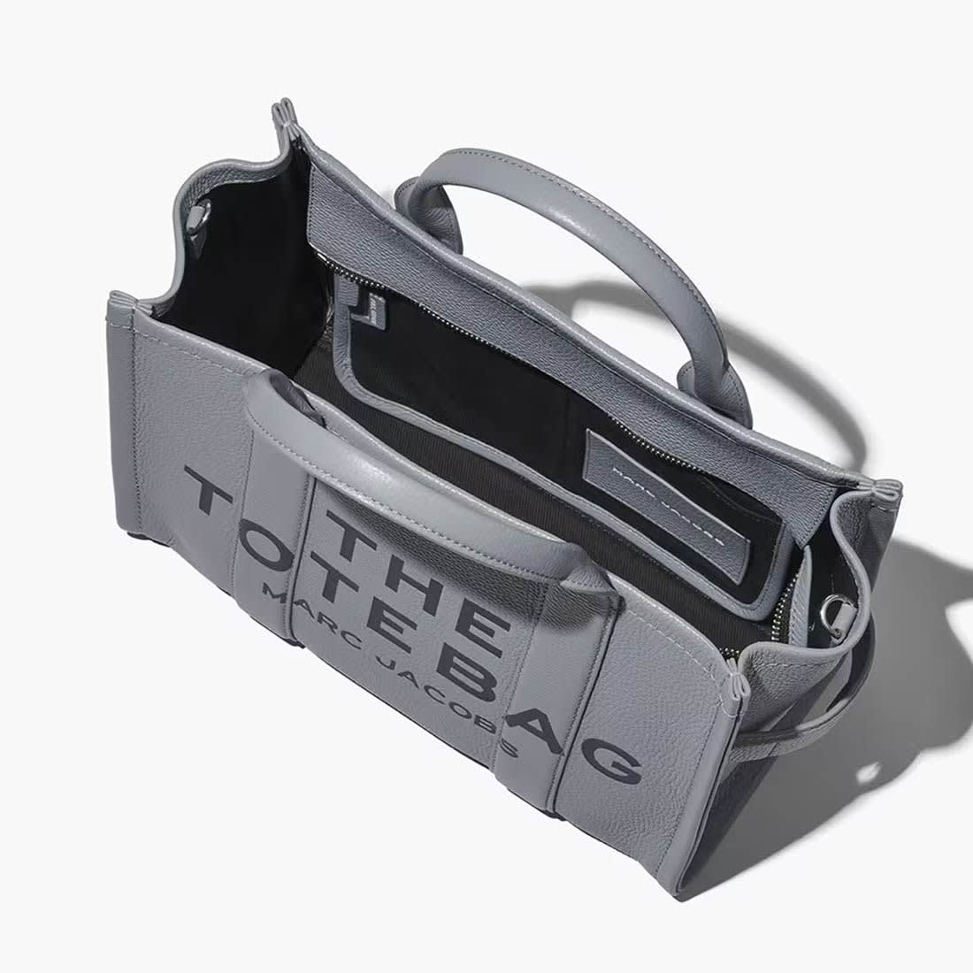 Marc Jacobs Grey Leather Medium Tote Bag-3