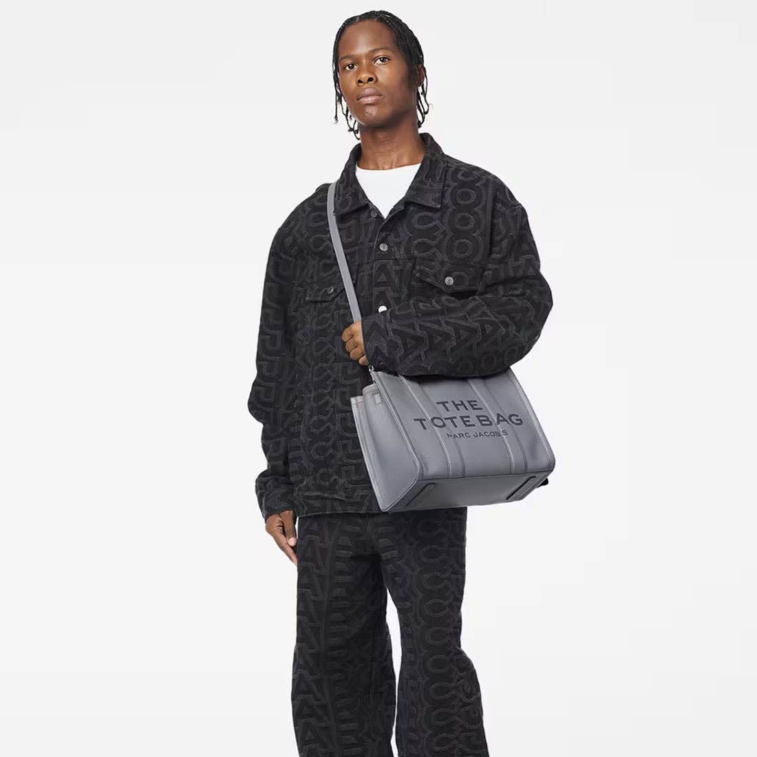 Marc Jacobs Grey Leather Medium Tote Bag-6