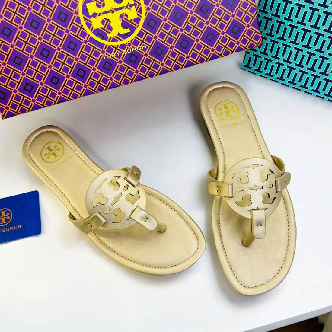 Tory Burch Miller Golden Flat Sandal-0